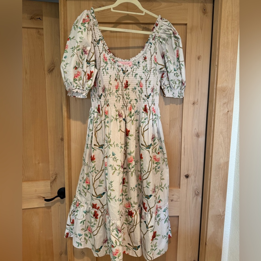 White floral Hill House dress, size XL